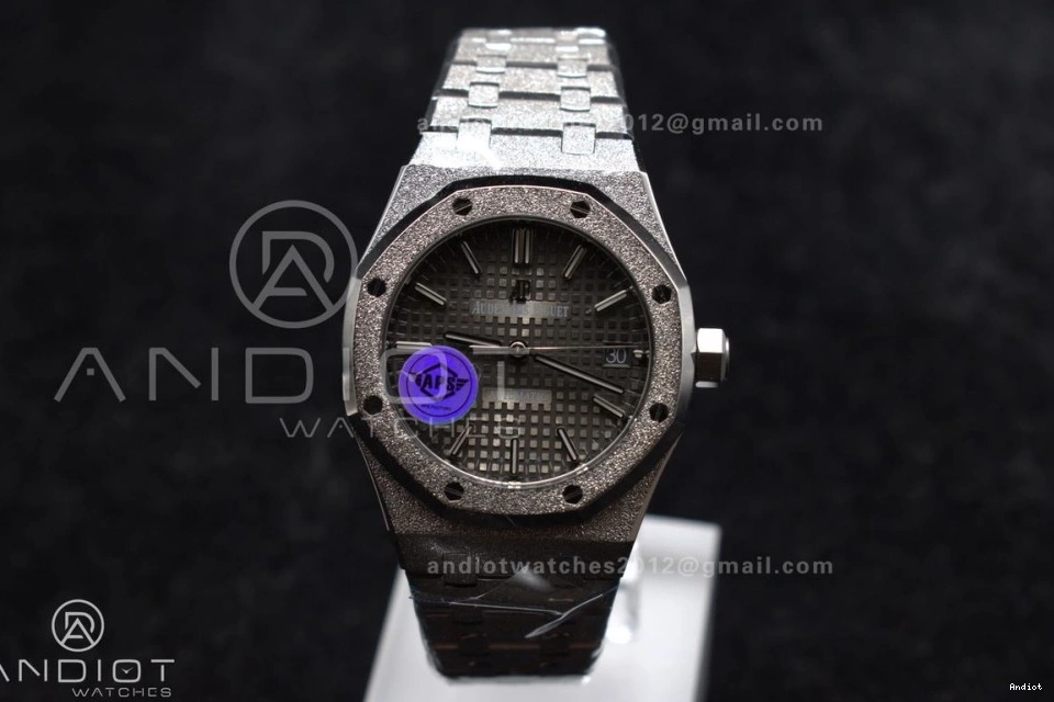 1:1 APSF on SS 15454 Bracelet Textured Clone Super Best Oak Frosted Edition SA3120 Dial SS 37mm Grey Royal 0317